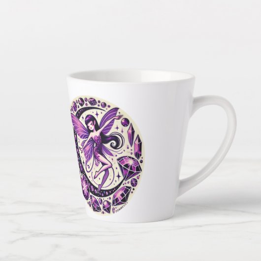 Paarse feeënafbeelding latte mok (Rechts)