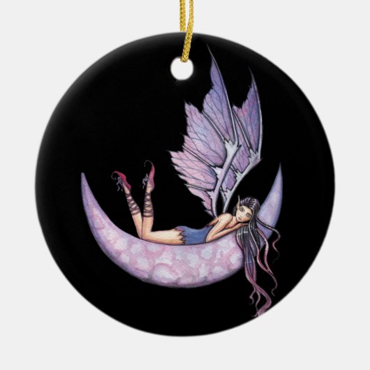 Paarse Feeënornament Keramisch Ornament (Voorkant)