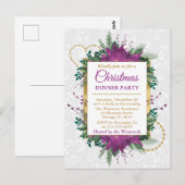 Paarse feestdag in Poinsettia Briefkaart (Voorkant / Achterkant)