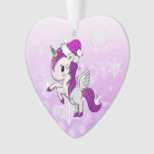 Paarse feestdag Unicorn en Sprinkles Kerstmis Ornament (voorkant)