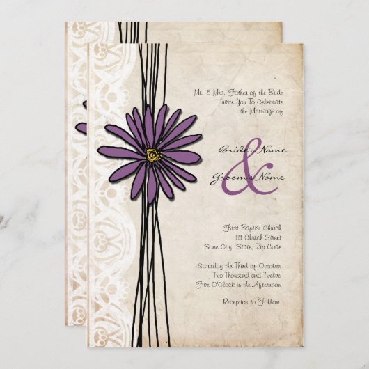  Paarse feestdagen Kaart (Voorkant / Achterkant)