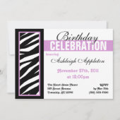 Paarse feestdagen met Zebra Print Side Kaart (Voorkant)