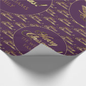 Paarse feestdagen voor vrolijk kerstfeest cadeaupapier (Hoek)