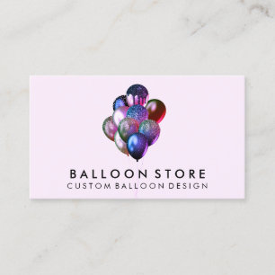 Paarse feestelijke feestdecoratie glitterballonnen visitekaartje