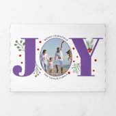 Paarse feestelijke foto's voor blijdschap en besse drieluik wenskaart (Cover)