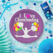 PAARSE FEESTELIJKE IK HOU VAN CHEERLEADERPAPIEREN  PAPIEREN BORDJE (Feest)