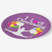 PAARSE FEESTELIJKE IK HOU VAN CHEERLEADERPAPIEREN  PAPIEREN BORDJE (Gekanteld)