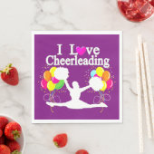 PAARSE FEESTELIJKE IK HOU VAN CHEERLEADERPAPIEREN SERVETTEN (Insitu)