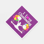 PAARSE FEESTELIJKE IK HOU VAN CHEERLEADERPAPIEREN SERVETTEN (Hoek)