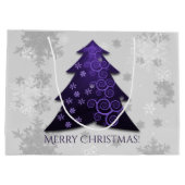 Paarse feestelijke kerstboom - cadeautas (Achterkant)