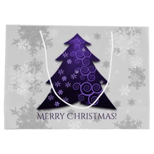 Paarse feestelijke kerstboom - cadeautas (Achterkant)