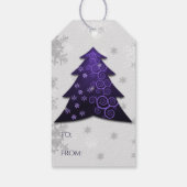 Paarse feestelijke kerstboom - Label met cadeaus Cadeaulabel (Achterkant)