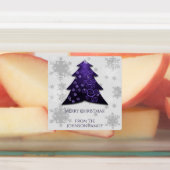 Paarse feestelijke kerstboomlabels labels (Aangebracht)