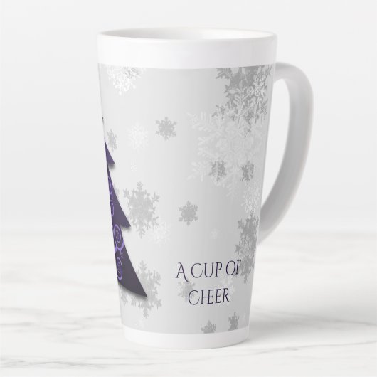 Paarse feestelijke kerstboomlatte Mok (Rechterhoek)