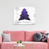 Paarse feestelijke kerstboomschilderdruk canvas afdruk (Insitu (Woonkamer))