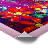  Paarse feestelijke kerstversieringen Vrede Poster (Hoek)