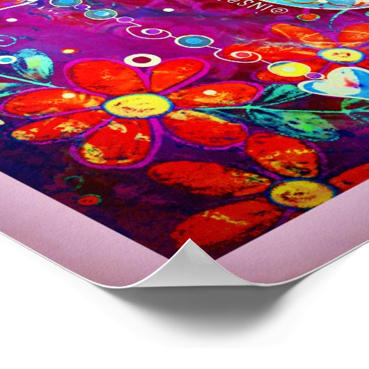  Paarse feestelijke kerstversieringen Vrede Poster (Hoek)