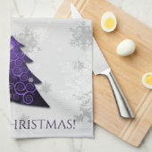 Paarse feestelijke keukenhanddoeken (Quarter Fold)