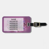 Paarse feether bagagelabel (Voorkant horizontaal)
