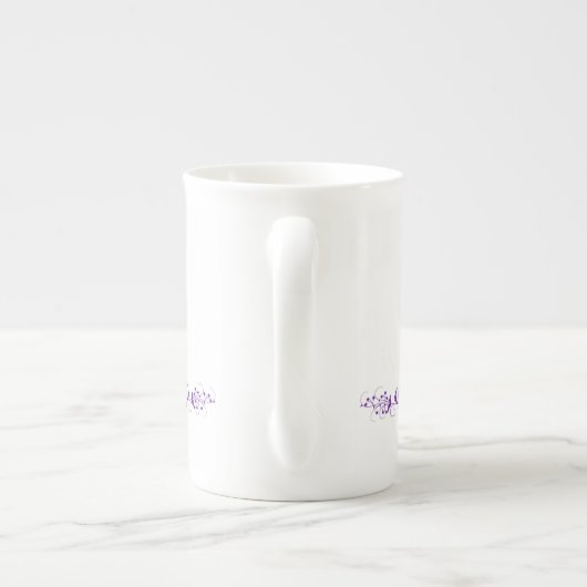 Paarse feiale traacup porselein kop (Achterkant)