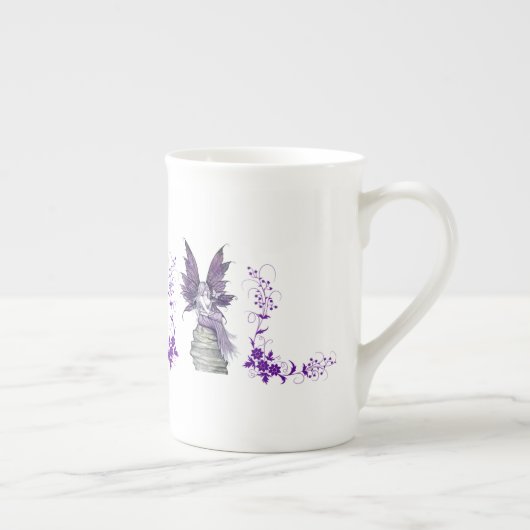 Paarse feiale traacup porselein kop (Rechts)