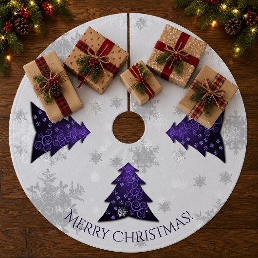 Paarse Festieve Kerstboom Rok Fleece Kerstboom Rok