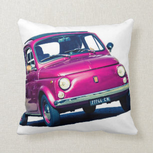 Paarse Fiat 500 in Italië, klassiek autokussen Kussen