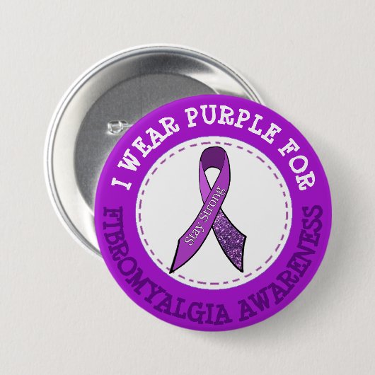 Paarse fibromyalgie Bewustheid Koolstofwisseling B Ronde Button 7,6 Cm (Voorkant /achterkant)