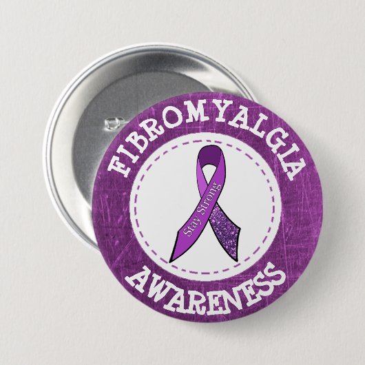 Paarse fibromyalgie Bewustheid Koolstofwisseling B Ronde Button 7,6 Cm (Voorkant /achterkant)
