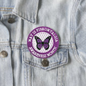 Paarse fibromyalgie Bewustheid Maand Ribbon Button (In situ)