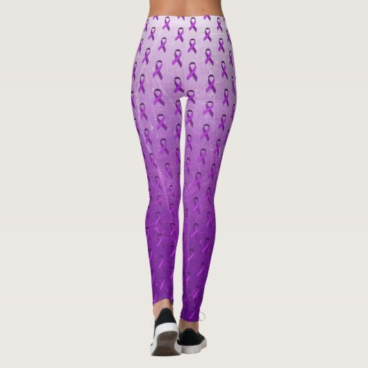 Paarse fibromyalgie Bewustzijn Leggings (Achterkant)