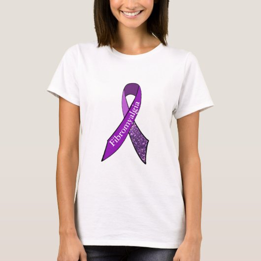 Paarse fibromyalgie Shirt bij vrouwen (Voorkant)