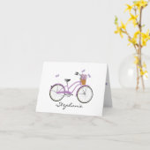 Paarse fiets kaart (Gele Bloem)
