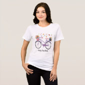 Paarse Fiets Met Bloemen Tri-Blend Shirt (Voorkant volledig)