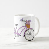 Paarse fiets met butterflies koffiemok (Voorkant rechts)