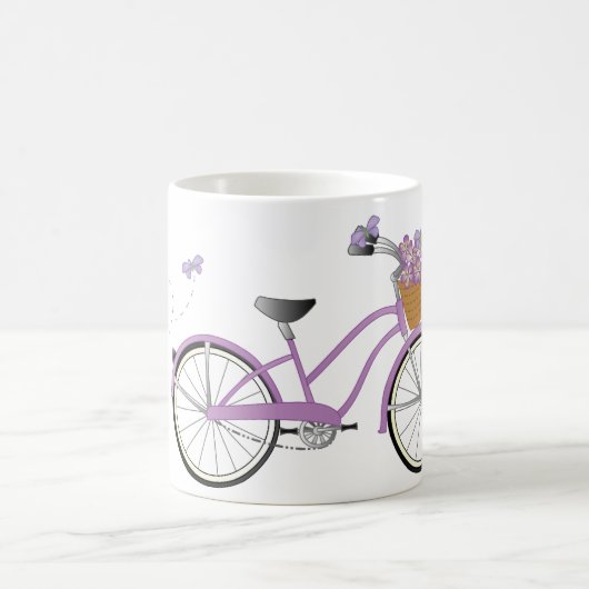 Paarse fiets met butterflies koffiemok (Center)