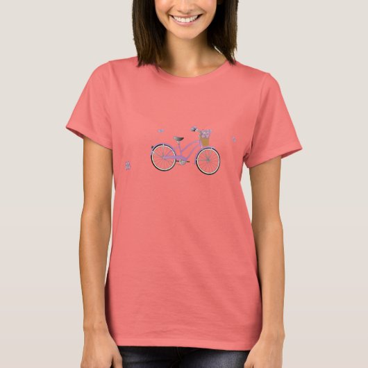Paarse fiets t-shirt (Voorkant)