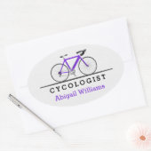 paarse fietsenfiets ovale sticker (Envelop)