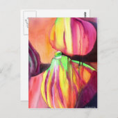 Paarse figuren origineel kunstdruppelschilderij va briefkaart (Voorkant / Achterkant)