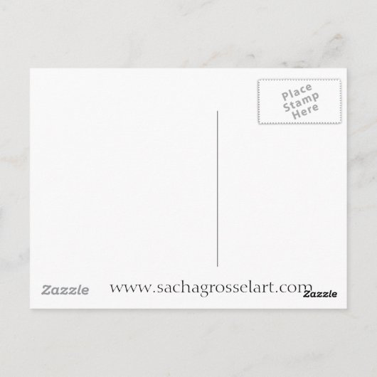 Paarse figuren origineel kunstdruppelschilderij va briefkaart (Achterkant)