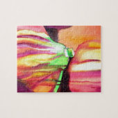 Paarse figuren origineel kunstdruppelschilderij va legpuzzel (Horizontaal)