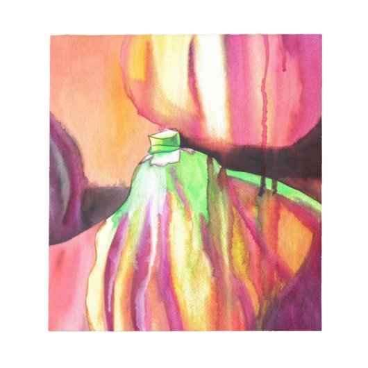 Paarse figuren origineel kunstdruppelschilderij va notitieblok (Voorkant)