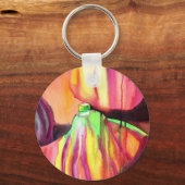 Paarse figuren origineel kunstdruppelschilderij va sleutelhanger (Voorkant)