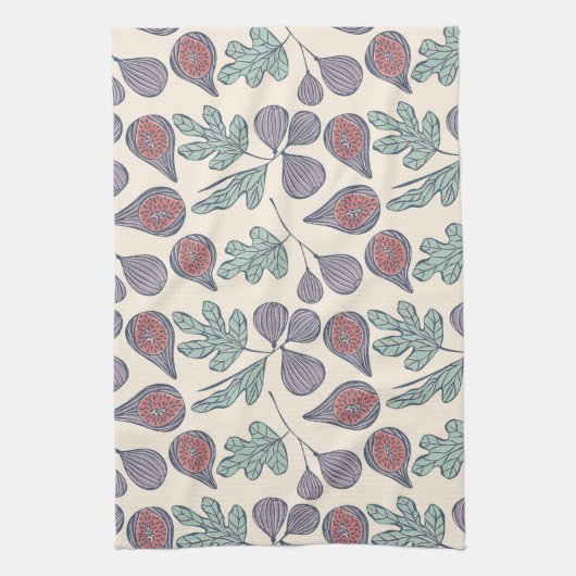 Paarse figuren theedoek (Verticaal)