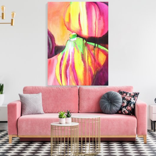 Paarse figuren waterverf origineel kunstdruppelsch canvas afdruk (Insitu (Woonkamer))