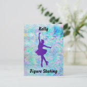 Paarse figuur Skater op bevroren ijs Briefkaart (Staand voorkant)