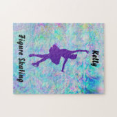 Paarse figuur Skater op bevroren ijs Legpuzzel (Horizontaal)