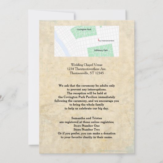 Paarse filigraan en doorn Rozen Gothic bruiloft Kaart (Achterkant)