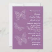 Paarse Filigree Butterflies Kaart (Voorkant)