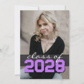 Paarse Filmstrip Chalkboard Afstuderen Invitation Kaart (Achterkant)